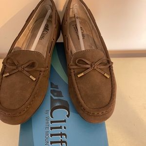 Cliffs, brown flat shoe.